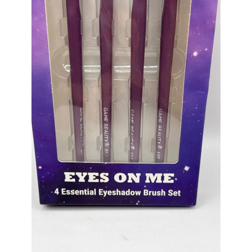 Game Beauty Eyes On Me 4pc Eyeshadow Brush Set & Ipsy Pink Croc Makeup Bag‎ NEW